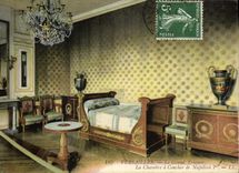 La POSTAL Versalles Trianon grande de la VENDIMIA el cuarto tiene que dormir de Napoleon 1r