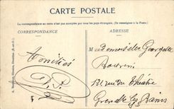 POSTAL Dourdan de la VENDIMIA el ataque frontal de la noche del castillo