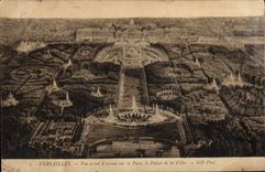 CPA Versailles Vue a Vol d'Oisouau sur le Parc le Palais et la Ville