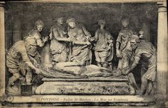 VINTAGE POSTCARD Pontoise Church St Maclon the Setting with the Tomb