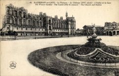CPA Saint Germain En Laye Le Chateau Le parterre l'eglise et la gare