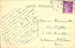 VINTAGE POSTCARD Isle Adam the Unloading dock Of the Beach