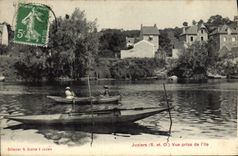 VINTAGE POSTCARD Juziers Seen from Of the Island