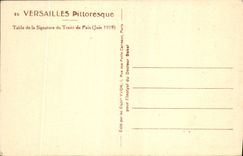 Cuentas de Versalles Pittoresque de la POSTAL de la VENDIMIA de la firma del bosquejo paz Militaria de junio de 1919