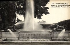 CPA Versailles Bassin Du Combat D'Animaux Chien Cerf Chasse