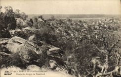 VINTAGE POSTCARD Drill De Fontainebleau Chaos Of the Falls De Franchard