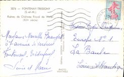 MODERN CARD Fontenay Tresigny Ruins Of the Royal Castle Of the Fish pond