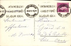 VINTAGE POSTCARD Fontainebleau the Castle Throne room