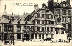 VINTAGE POSTCARD Rouen Places Of the Virgin And the Hotel Of Bourgtheroude