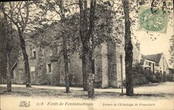 VINTAGE POSTCARD Drill De Fontainbleau Ruins Of the Hermitage Of franchard