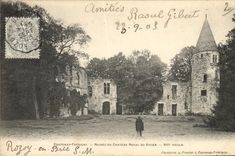 VINTAGE POSTCARD Fontenay Tresigny Ruins Of the royal Castle Of the Fish pond