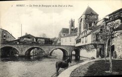 VINTAGE POSTCARD Moret the Gate Of Burgundy Or the Bridge And the Bridge Horse