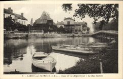VINTAGE POSTCARD Samois On the Seine Quay of the Republic Low Samois
