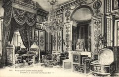VINTAGE POSTCARD Palate De Fontainebleau Room To be slept Of Napoleon 1st