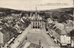 VINTAGE POSTCARD Ferte Under Jouarre the Place Of the Town hall Seen As the crow flies