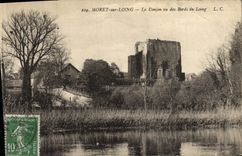 CPA Moret Sur Loing Le Donjon Vu Des Bords Du Loing
