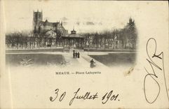 VINTAGE POSTCARD Meaux Places Lafayette