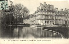 VINTAGE POSTCARD Fontainebleau the Palate the Pond And the House Of the Chinese Museum