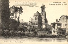 VINTAGE POSTCARD Moret On Loing the Church And Edges Of Loing
