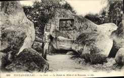 CPA Fontainebleau La Foret Le Rocher De Milet Et De Rousseau