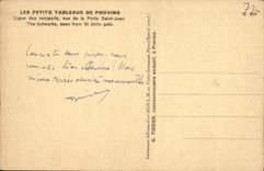 VINTAGE POSTCARD Small Tables Of Layered branches Line Of the Walls Seen Of the Gate Jean Saint