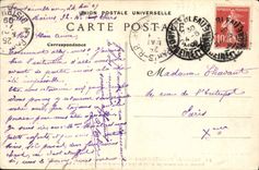 VINTAGE POSTCARD Palate De Fontainebleau Room To sleep Of Marie Antoinette