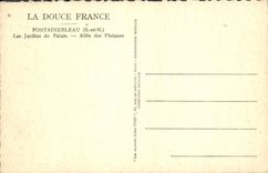 VINTAGE POSTCARD Soft Fontainebleau France Gardens Of the Palate Gone Of the Plane trees