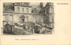 VINTAGE POSTCARD Fontainebleau Palais Staircase Of the Horseshoe