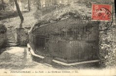 VINTAGE POSTCARD Fontainebleau the Drill the Cave with the Crystals