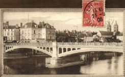VINTAGE POSTCARD Melun Bridge Of the Mill