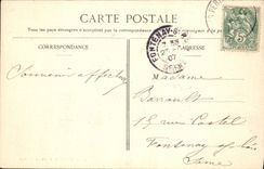 VINTAGE POSTCARD Melun the Bridge And the Boats Laundrette