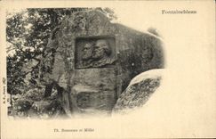 VINTAGE POSTCARD Fontainebleau Rousseau And Millet