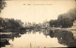 VINTAGE POSTCARD Moret Seen from Of the Chevillon Restaurant