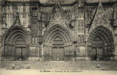CPA Meaux Portail De La Cathedrale