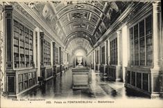 CPA Palais De Fontainebleau Bibliotheque