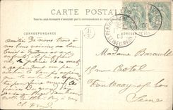 VINTAGE POSTCARD Palate De Fontainebleau Court Of the Good-byes Wing of the ministers