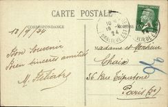 VINTAGE POSTCARD La Ferte Gaucher the Martyrdom Crossing of the trunk roads and secondary road