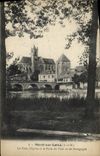 VINTAGE POSTCARD Moret On Loing the Bridge the Church And the Gate Of the Bridge Or Burgundy