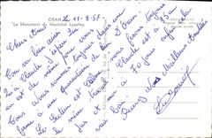 CPM Oran Le Monument Du Marechal Lyautey