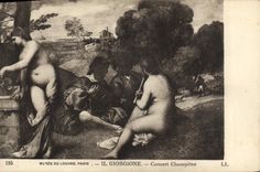 Museo de la POSTAL de la VENDIMIA de la lumbrera París él concierto pastoral de Glorgione