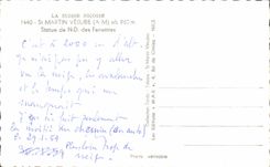 MODERN CARD St Martin Vesubie Statue of ND of Fenestrate