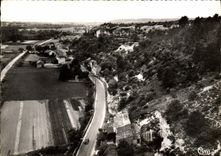 MODERN CARD Beaumettes Panoramic View air of the village In the center the road of Apt has Avignon