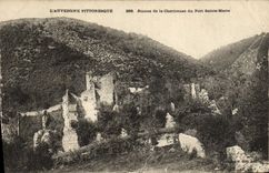 VINTAGE POSTCARD Picturesque Auvergne Ruins Of Chartreuse Of the Port Sainte Marie