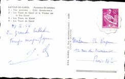 VINTAGE POSTCARD Souvenir Of the Tower De Carol Dimensions Gendarmerie the turns of Carol Viaduc