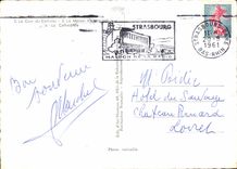 Corte de Estrasburgo de la POSTAL de la VENDIMIA de la ménsula la casa de Kammerzell la catedral