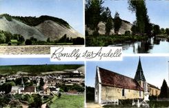 CPM Romilly Sur Andelle La Cote Des Deux Amants L'Eglise Vue Generale L'Andelle