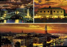 MODERN CARD Venezia Al Tramonto Canal Large E Big shot Di Rialto Bacino S Marco