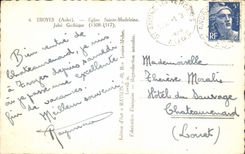 CPM Troyes Eglise Sainte Madeleine Jube Gothique