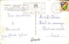 MODERN CARD Chamonix Mont Blanc Switches South the telpher carriers on the valley Blanche Round Tower and the Large Capuchin