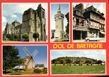 CPM Dol De Bretagne Cathedrale St Samson Tour du Mont Dol Moulin 